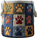 Quilted Laundry Basket with Handles, Boho Floral Fabric Storage Hamper by Unknown