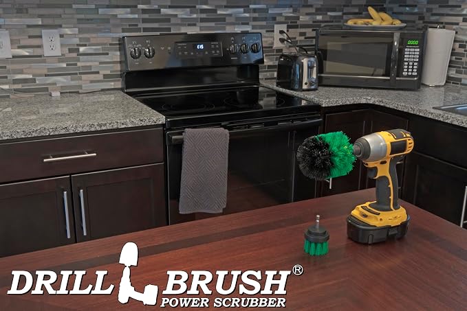2 Piece Green Medium Stiffness Drill Rotary Cleaning Drillbrushes - Image 6