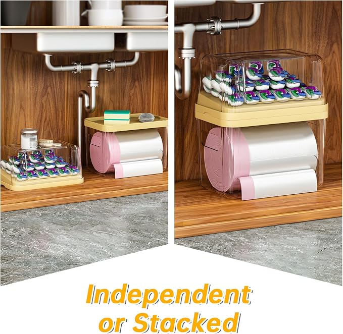 2-in-1 Trash Bag Dispenser & Laundry/Dishwasher Pods Container, Under Sink - Image 3