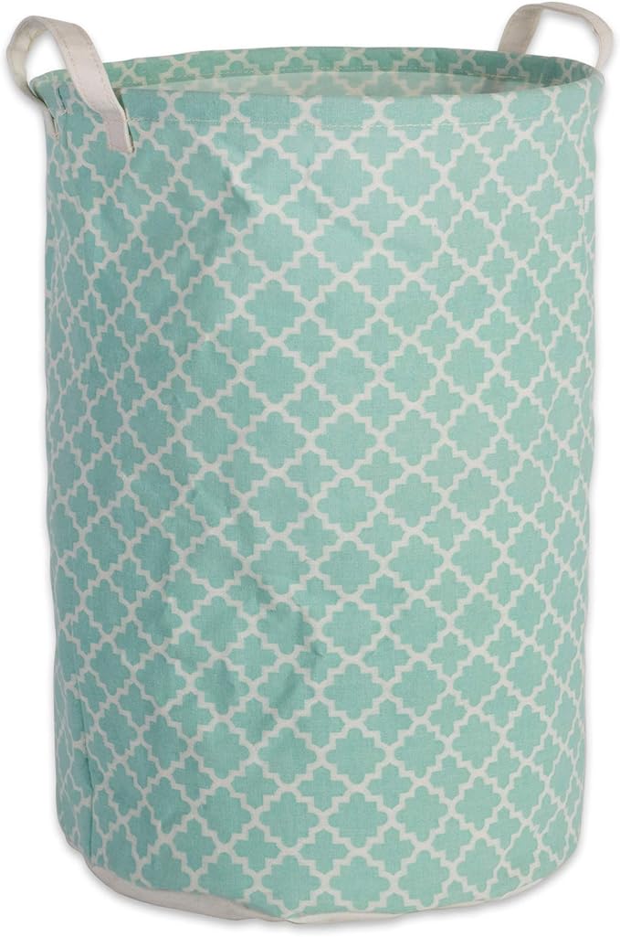 DII Laundy Collection, PE Coated Collapsible Bin, Aqua Lattice, Laundry Hamper - Image 8