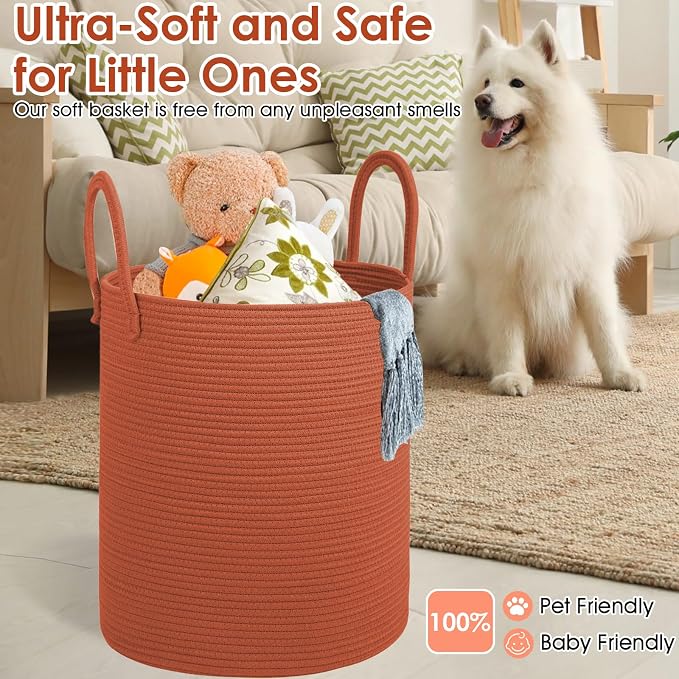 Cotton Rope Laundry Basket, Large Capacity Storage Bin - Image 6