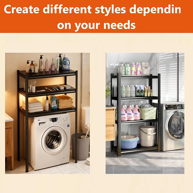 Over the Washer and Dryer Storage Shelf, Height-Adjustable Storage Shelf - Image 3
