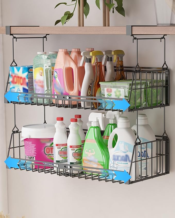 2-Pack Telescopes Laundry Room Organization, Space-Saving Wardrobe Hanging by Unknown