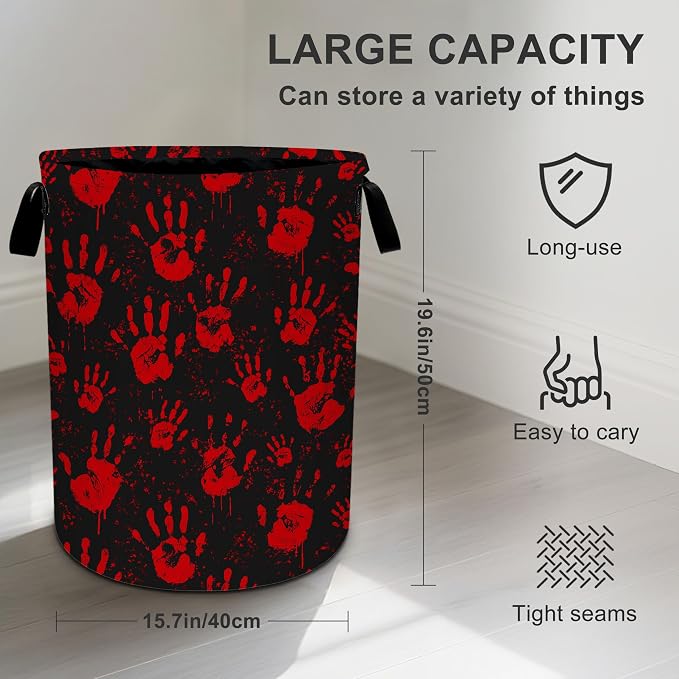 Skull Hand Laundry Basket Storage Bin Foldable Laundry Hamper Clothes Storage - Image 3