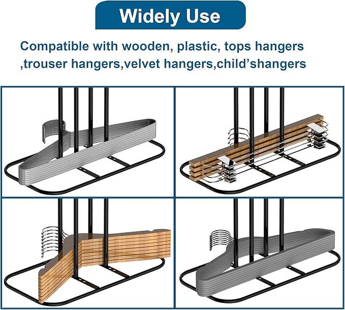 EASTTOWEST Hanger Stacker Organizer, 33 inch Height Stand, Clothes Hanger - Image 4