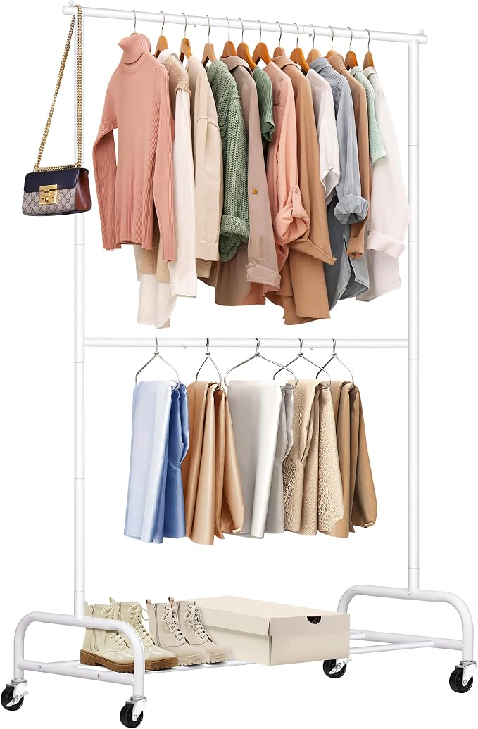 SLEEPING LAMB Double Rod Heavy Duty Clothes Racks by SLEEPINGLAMB