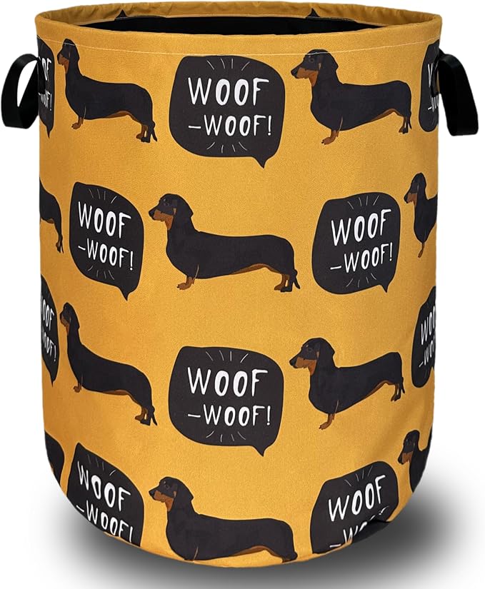 Dachshund Dog Laundry Hamper Funny Dogs Laundry Basket by SELIONLIKN