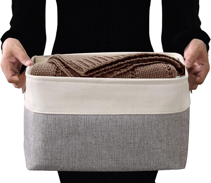 DECOMOMO Fabric Storage Baskets, Linen Closet Organizer Bins - Image 7