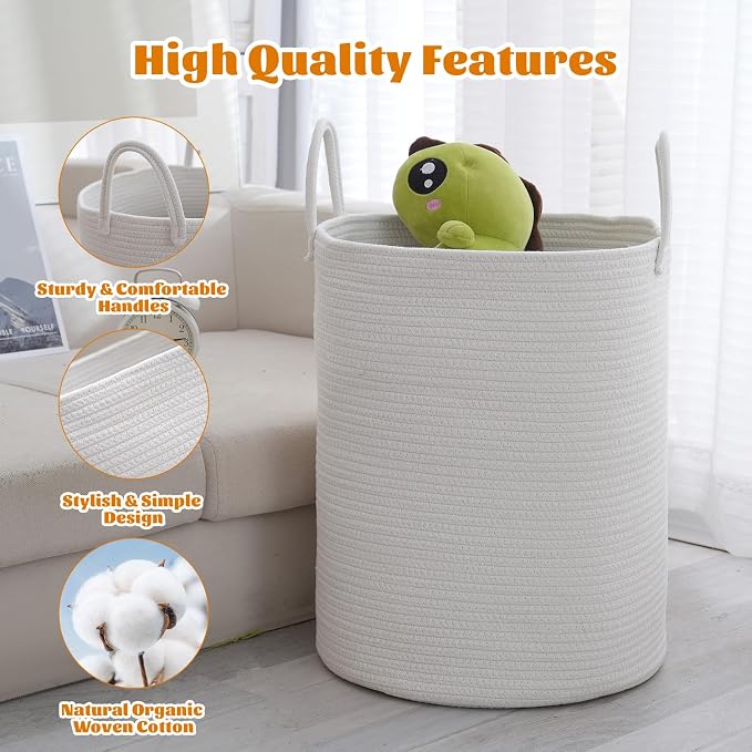 Woven Basket Nursery Laundry Hamper - Image 3