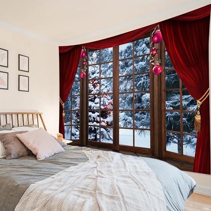 LB Winter Forest Tapestry, Christmas Pine Tree - Image 4