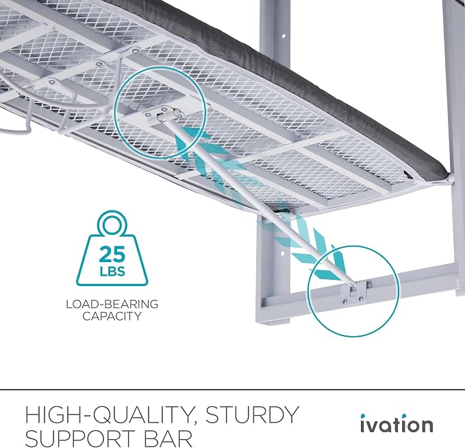 Ivation Wall-Mounted Ironing Board | Foldable 36.2” x 12.2” Ironing Station - Image 2