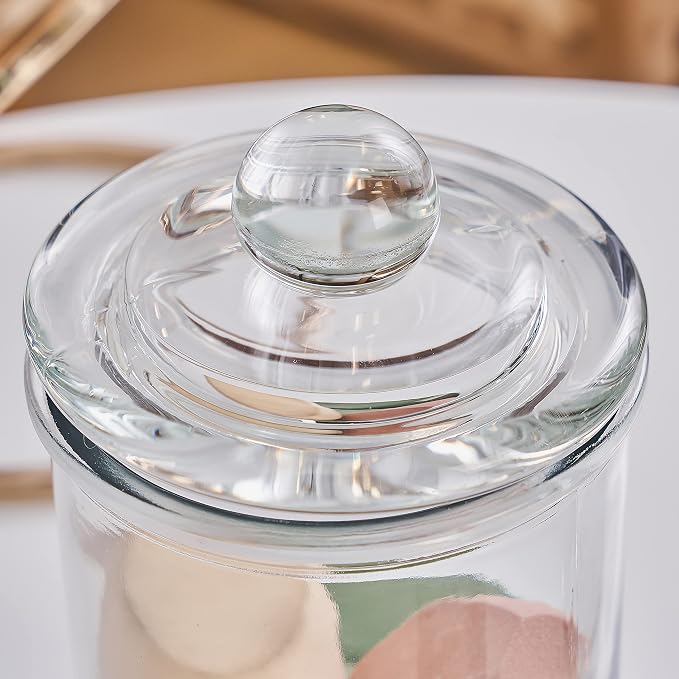KMwares 3PCs Set Small Glass Premium Quality Apothecary Jars - Image 3