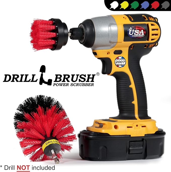 2 Piece Red Stiff Brush Cleaning Set - Image 7