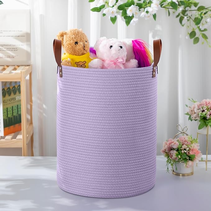 80L Large Rope Basket, Woven Rope Storage - Image 4