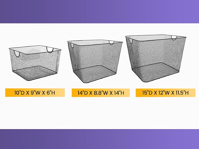 YBM Home Mesh Stacking Bin Storage Containers - Image 7