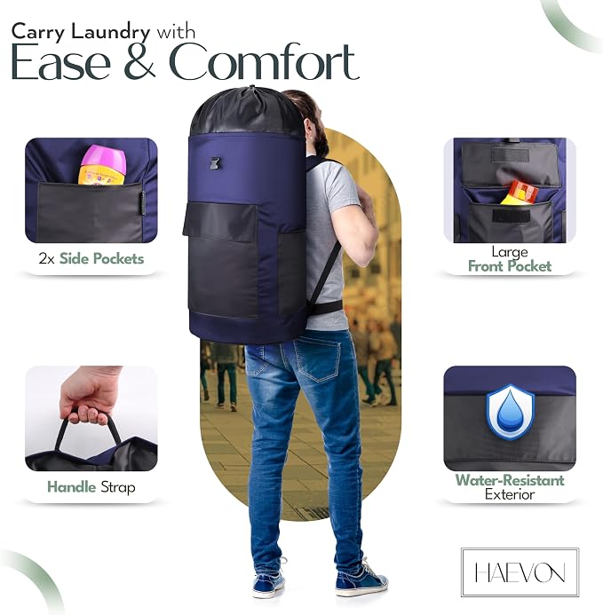 HAEVON Laundry Backpack - 131L Heavy Duty Laundry Bag - Image 4