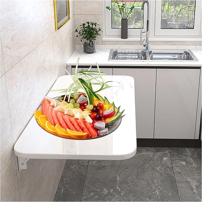 Laundry Floating Folding Table, Wood Wall Mounted Folding Table, fold down table by OVOGGPAN