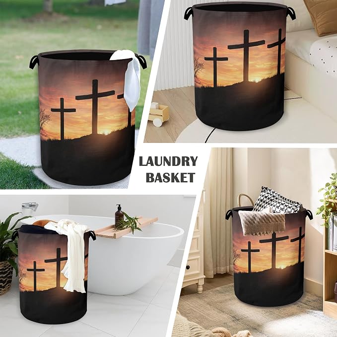Cross Sunset Laundry Basket, Foldable - Image 4