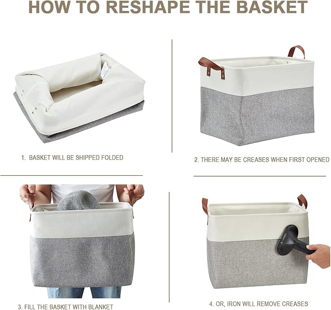 DECOMOMO Extra Large Storage Baskets, Fabric Storage Bins - Image 5