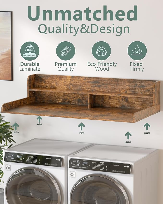Piskyet Washer Dryer Countertop, 2- Tier Laundry Countertop - Image 5