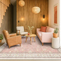 Pink Washable 6x9 Rug for Bedroom by HazoHaus