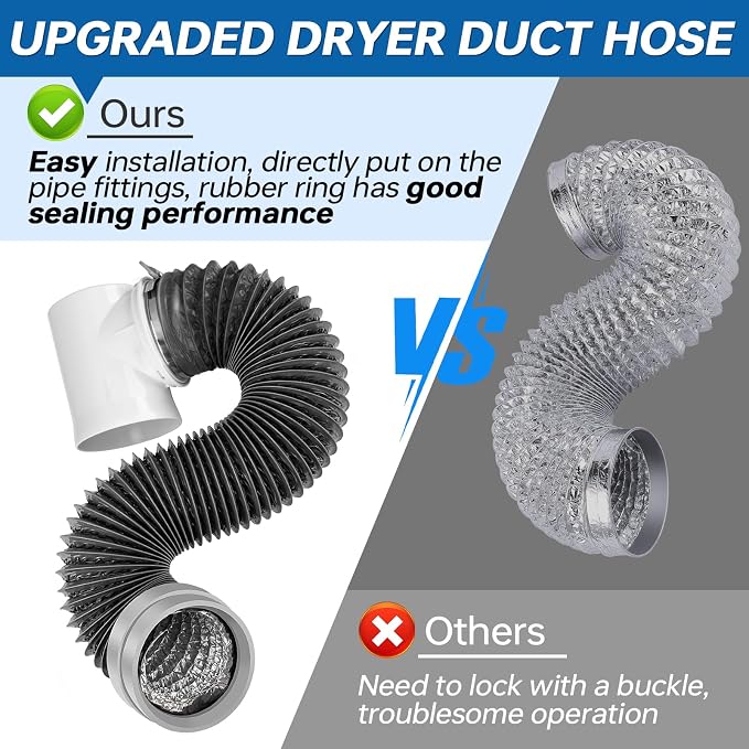 Dryer Vent Hose for Tight Space, 90 Degree Dryer Vent Elbow Connector Kit - Image 8
