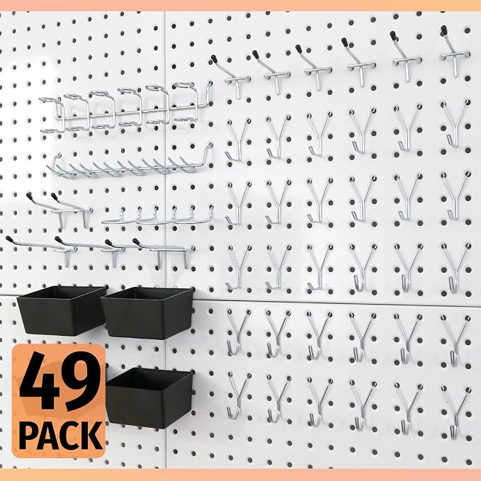 HUHOLE 49 Piece Pegboard Hooks Assortment Kit - Image 3