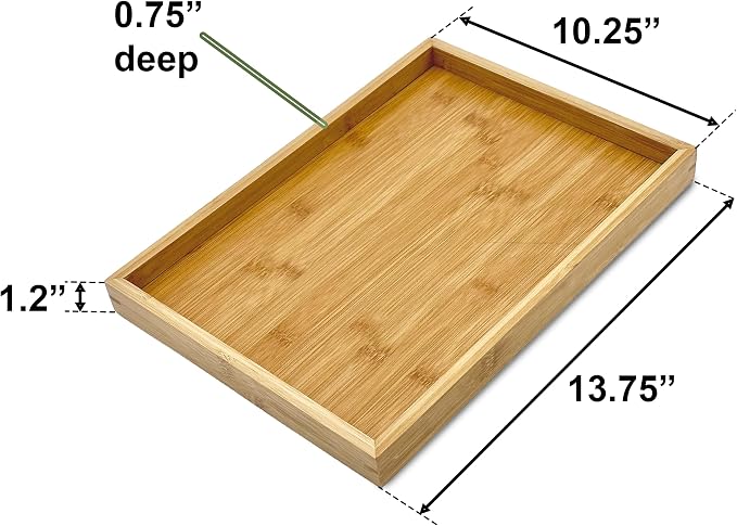 Bam & Boo Natural Bamboo Serving Tray Modern Rectangular - Image 4