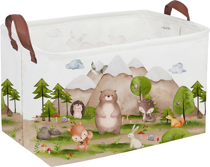 Sanjiaofeng Rectangular Forest Animals Kids Laundry Basket Animal Hamper by Sanjiaofen