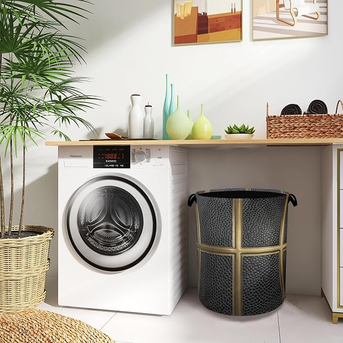 Basketball Gold Laundry Basket, Foldable - Image 8
