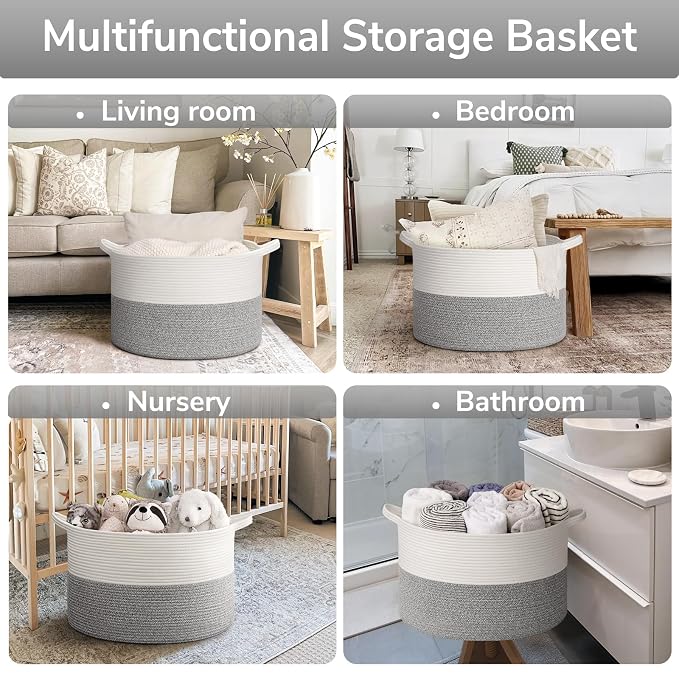 Goodpick Large Storage Basket 19.7'' x 12.6'', Basket - Image 6