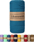 4mm Polyester Braided Macrame Cord 140Yards /426Feet, Elastic Yarn by Likeecords