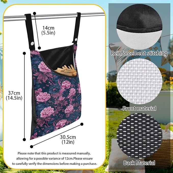Clothespin Bag, Hanging Laundry Bag, Clothes Lines - Image 6