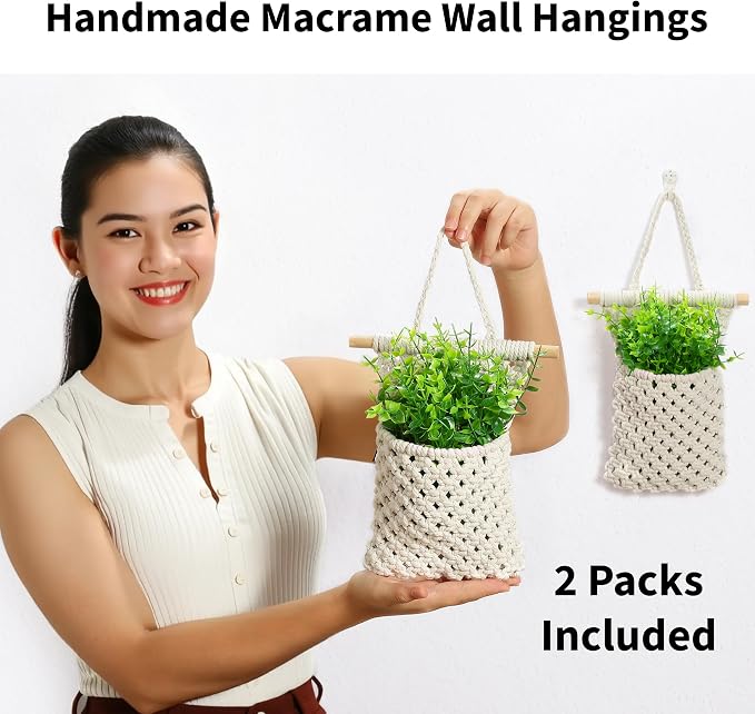 2 Packs Macrame Wall Planters - Image 4