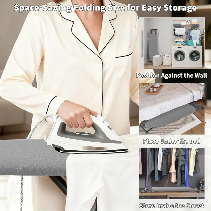 Ironing Board with Porous Iron Rest, 7 Adjustable Heights, 3-Layer - Image 7