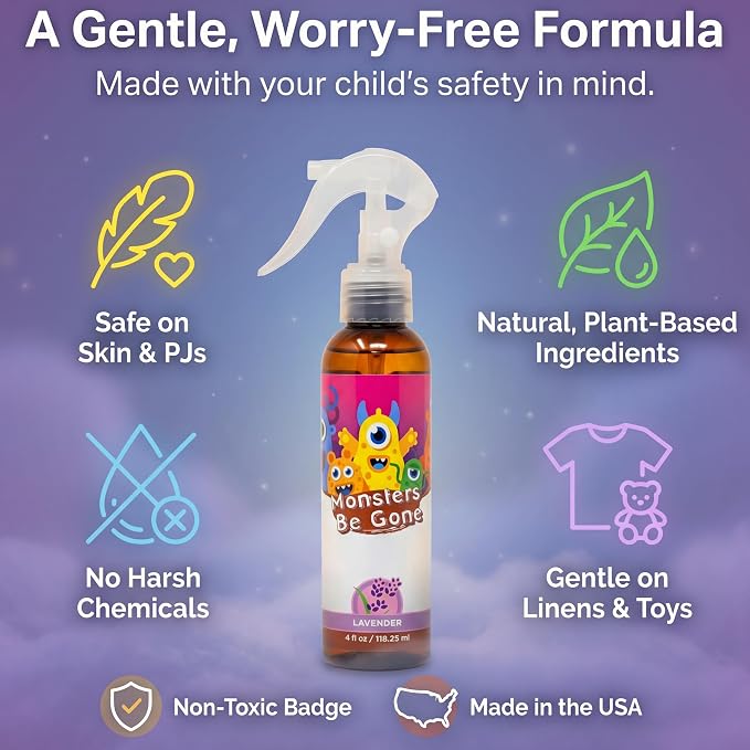 Monsters Be Gone Body and Linen Spray Odor Neutralizer Natural Non-Toxic Child - Image 4