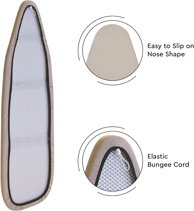 Encasa XO Ironing Board Cover and Pad 49"x18" - 4mm Felt Wide Iron Board Cover - Image 5