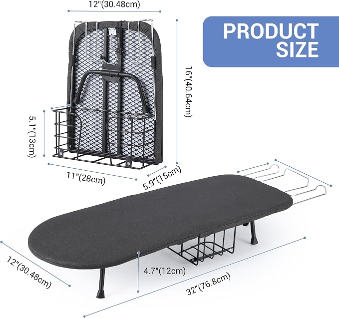 Garvee Tabletop Ironing Board, Small Portable Foldable Iron Board - Image 2