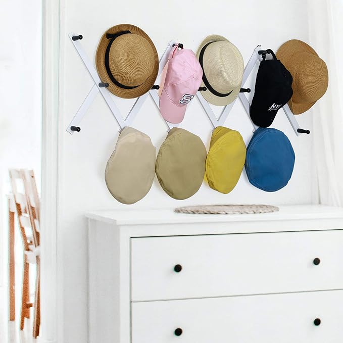 WEBI Accordion Wall Hanger, Expandable Wooden Hat Rack - Image 2