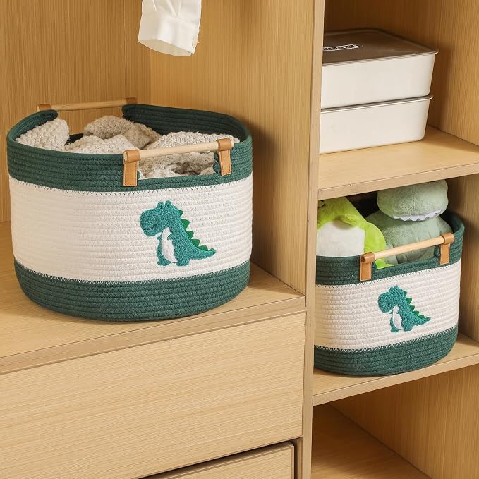 Large Blanket Basket 35L Cotton Rope Basket - Image 6