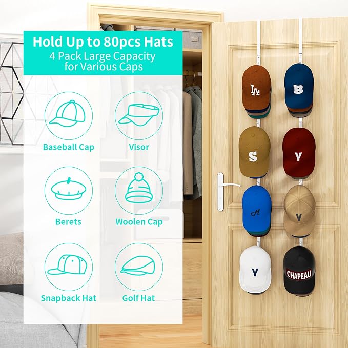 HapiRm Over Door Hat Rack - Image 3