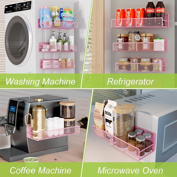 4 Pack Magnetic Shelves for Washing Machine, Heavy-Duty Magnetic Laundry - Image 6