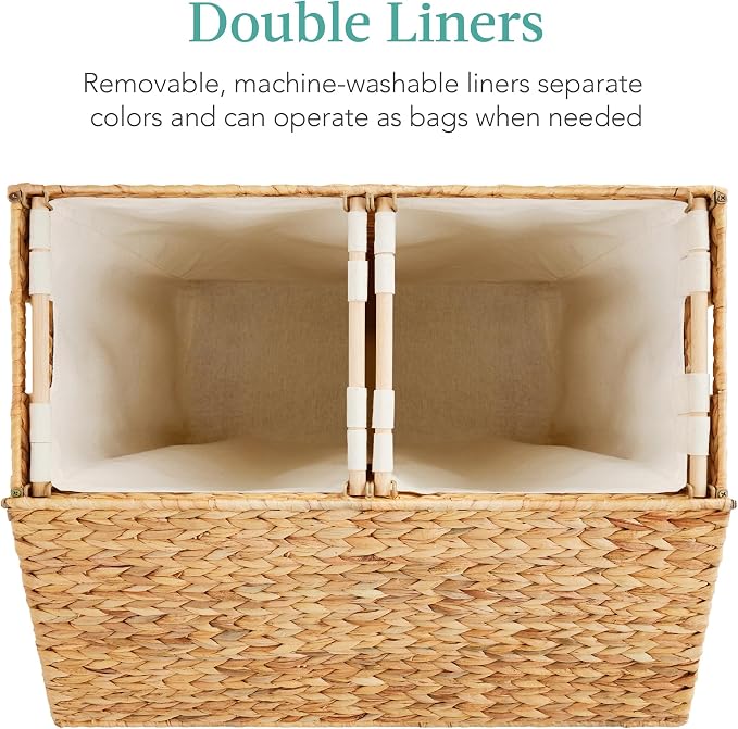 Best Choice Products Large Double Laundry Hamper - Image 3
