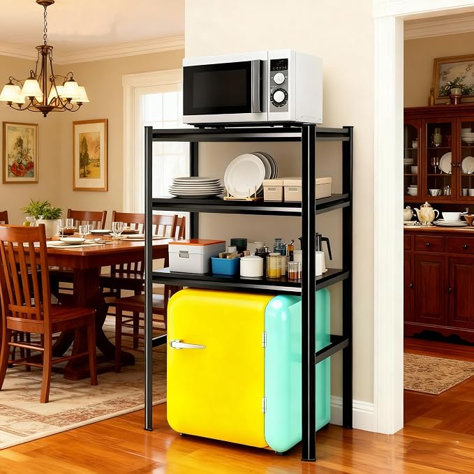 3-Tier Space Saving Refrigerator Shelf Organizer, Adjustable Metal Storage Rack - Image 7