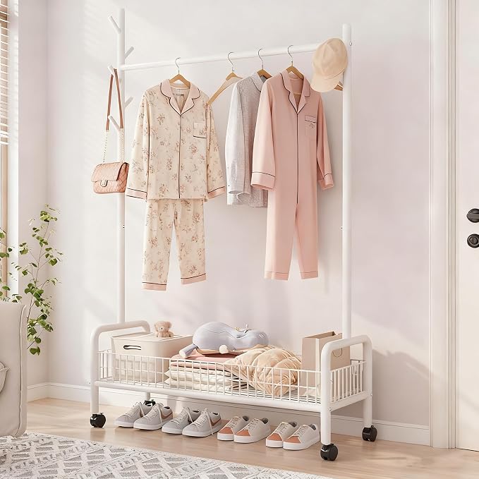 Clothes Rack with Storage Shelves, Heavy - Image 5