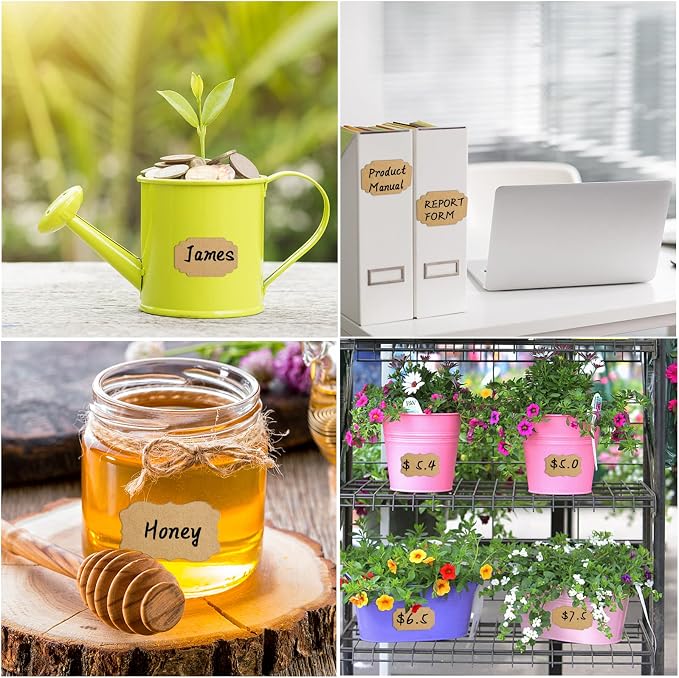 Kraft Label Stickers, Removable Gift Tag Stickers Self-Adhesive Handmade Jar - Image 6