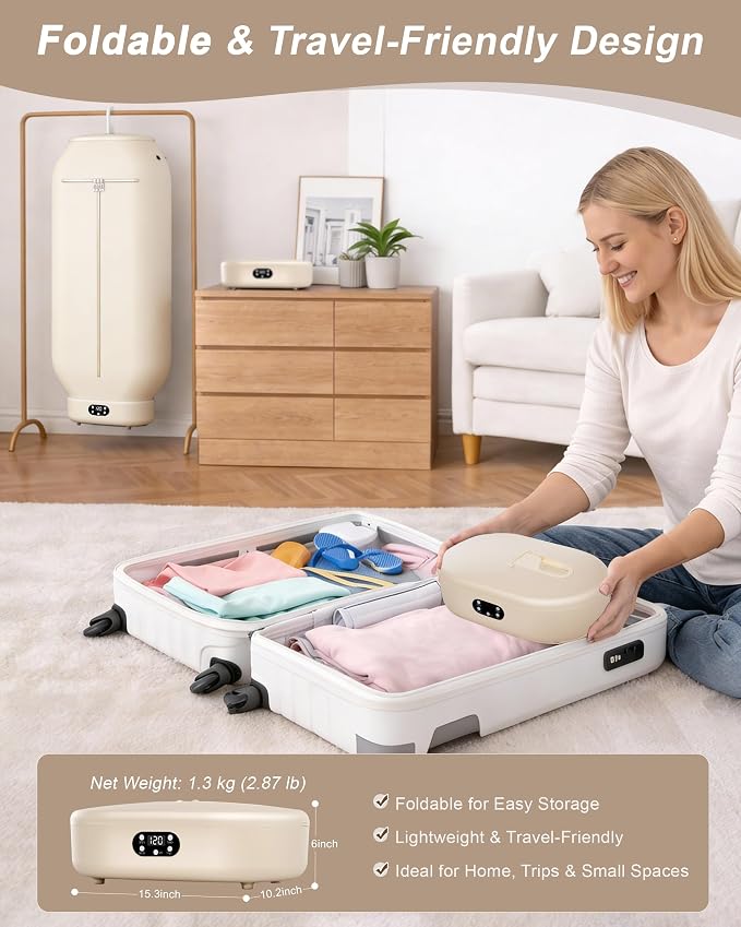 Bottom-Up Airflow Portable Clothes Dryer – Even Drying, No Warping, Fully Dries - Image 3