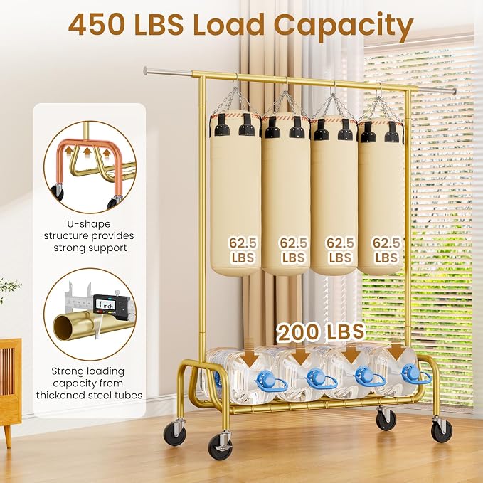 Heavy-duty Clothing Rack with Wheels, Rolling Clothes Rack, Clothes Racks - Image 2