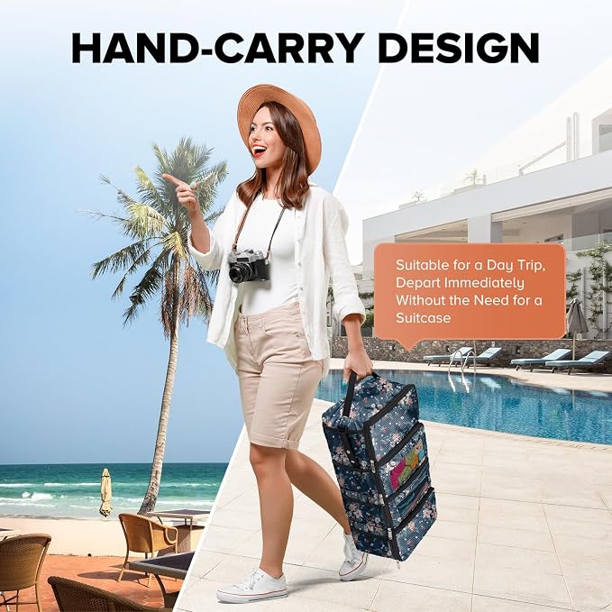 Suitcase Organizer, Travel Luggage Organizer Hanging Shelves Packing Cube - Image 5