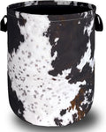 Retro Brown Cows Texture Laundry Basket Foldable Funny Laundry Hamper Oxford by SELIONLIKN